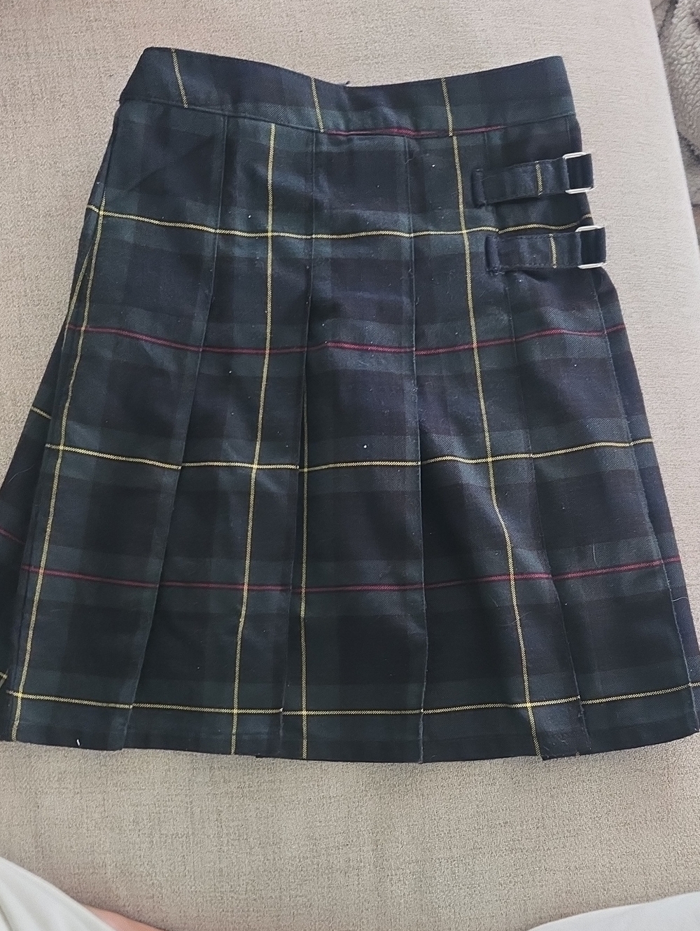 Pleated Uniform Skirt Blue/Green